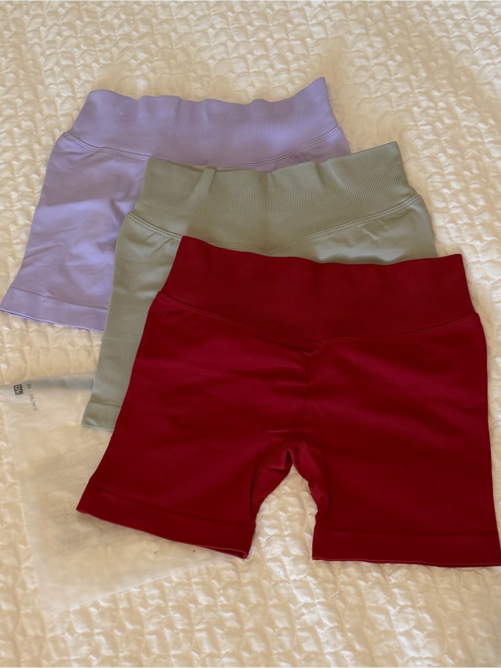 Women’s Athletic Shorts Trio - Lavender, Sage, Burgundy